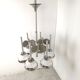 Vintage italian glass globe space age chandelier, 1970s