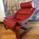 Krokken Nelo armchair in red leather