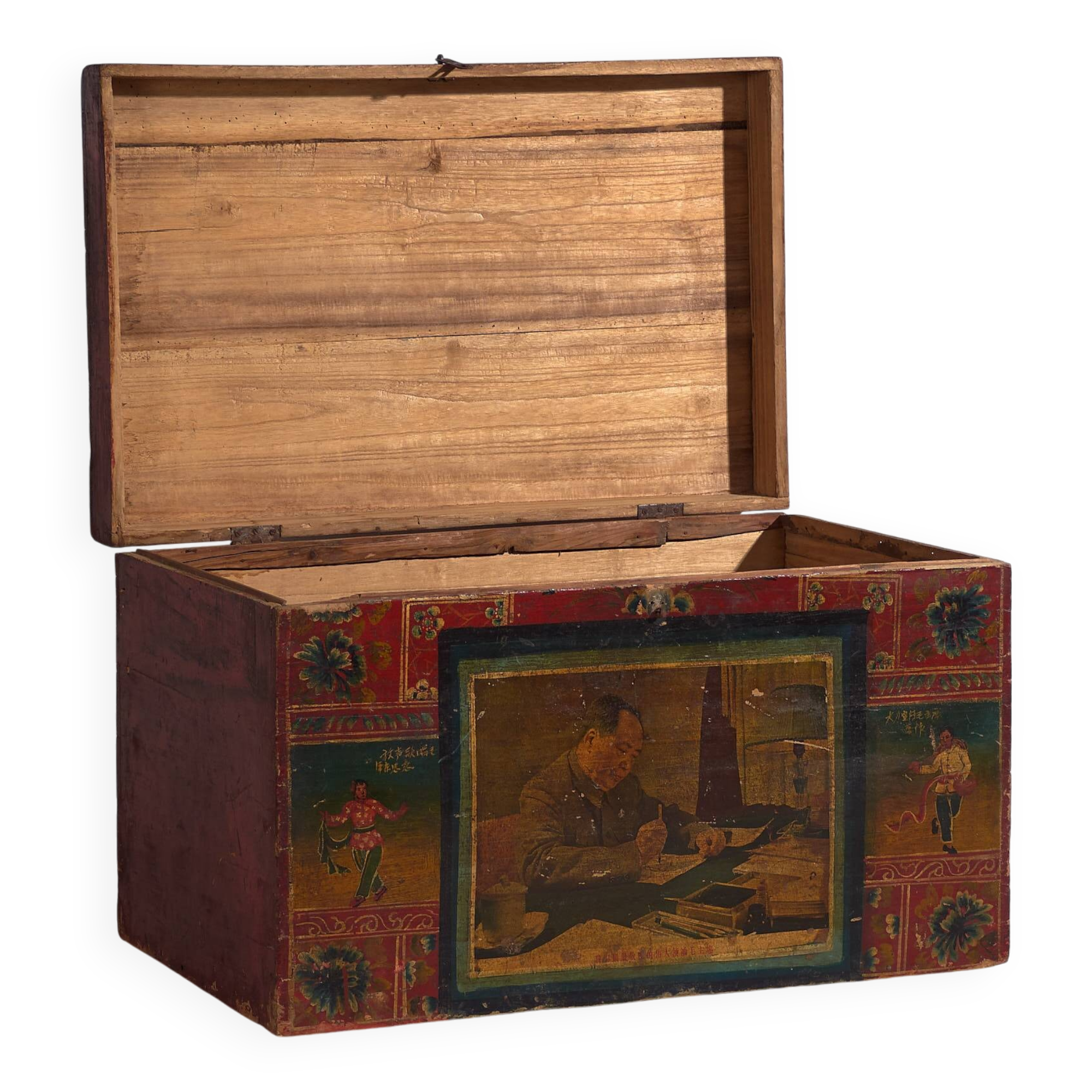 Antique Chinese brown storage trunk (c.1900) #6