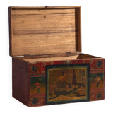 Antique Chinese brown storage trunk (c.1900) #6