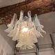 Pair of Murano chandeliers in petal by Paolo Venini