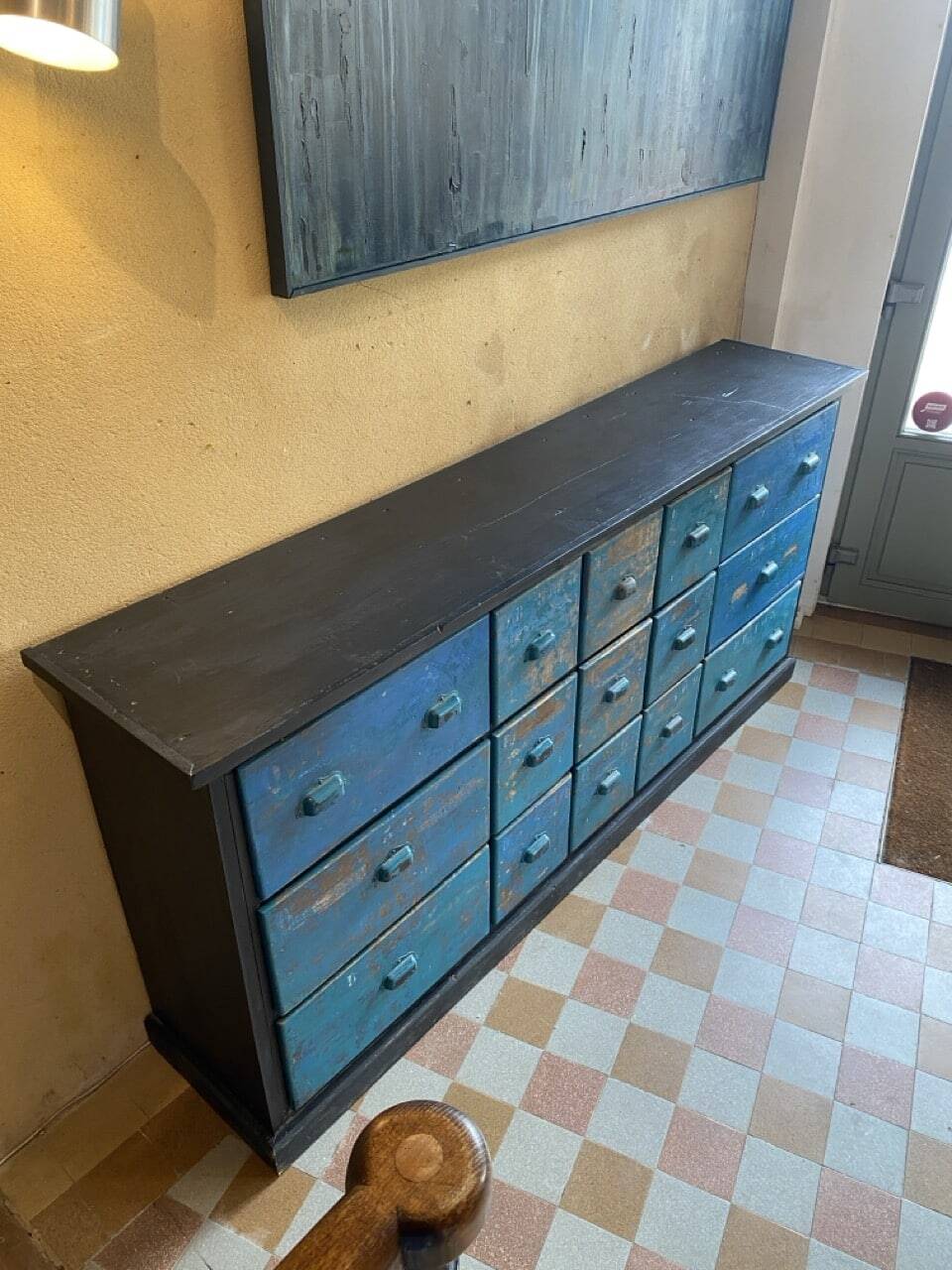 Vintage drawer unit "Workshop Blue"