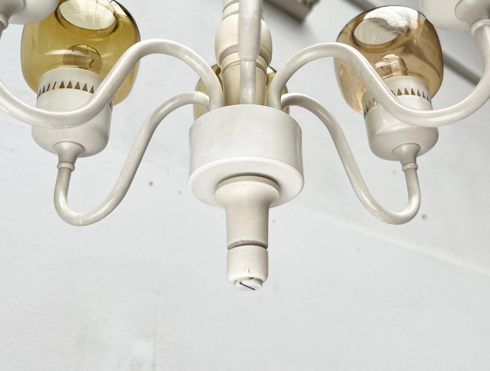Swedish mid-century chandelier T526 with amber glass by Hans-Agne Jakobsson for Hans-Agne Jakobsson Ab, 1960s.