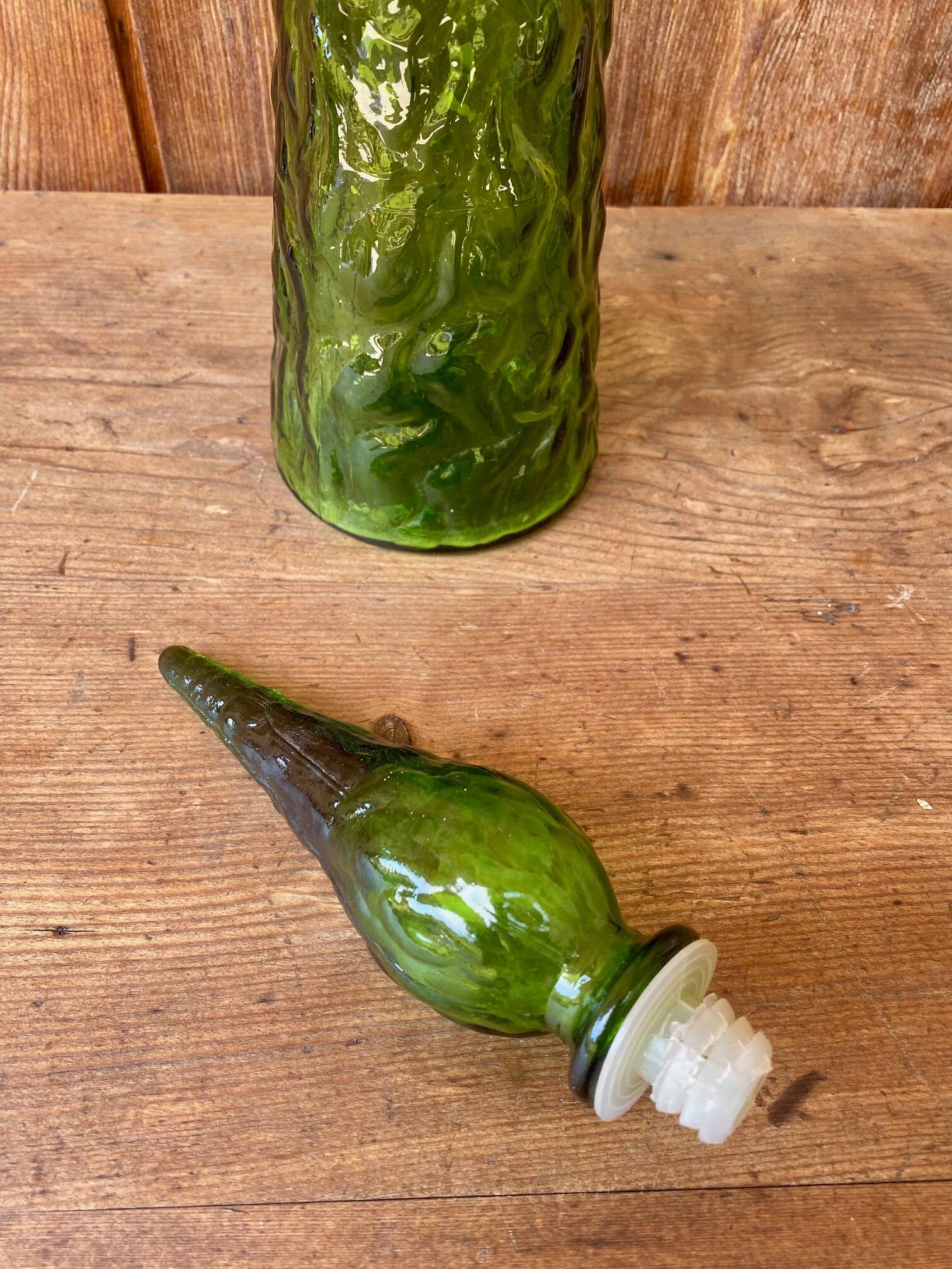 Italian carafe Empoli green 1970s.