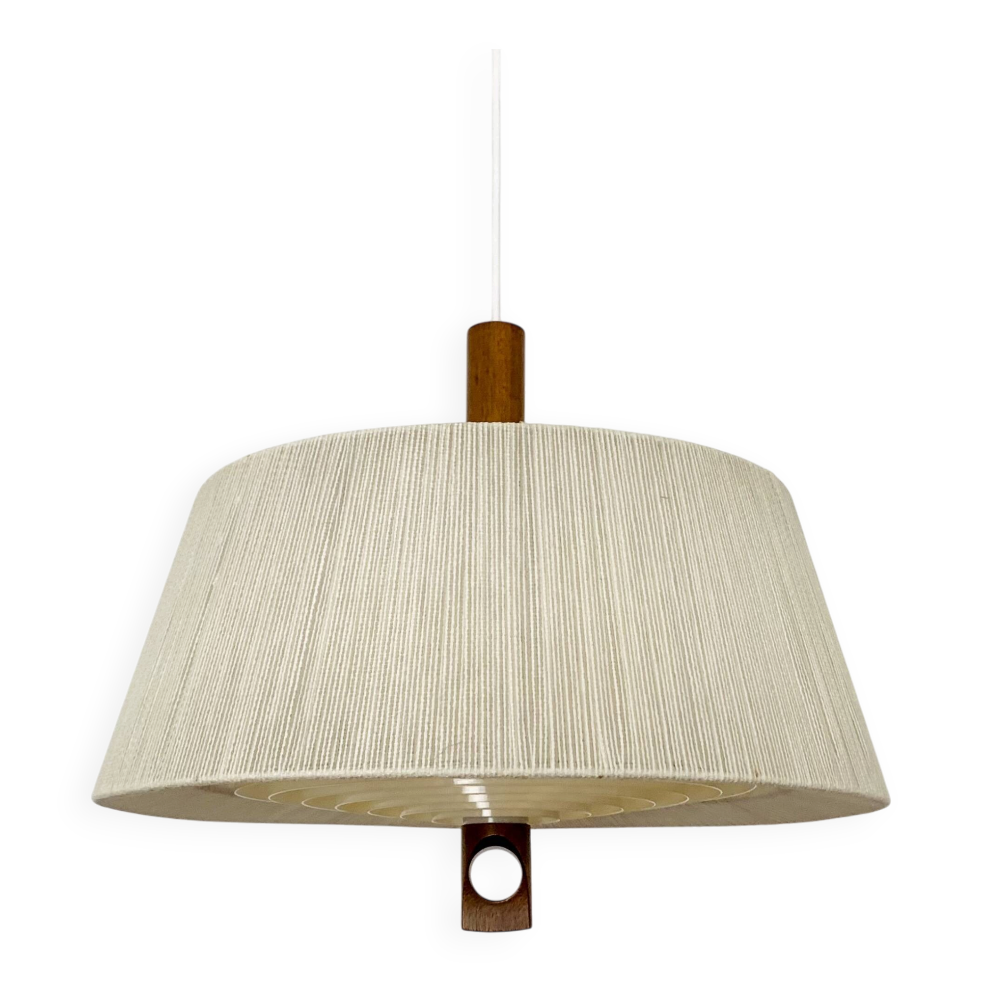 Raffia Bast and Walnut Pendant Lamp by Temde