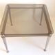 Steel coffee table and tempered glass 70s
