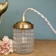 Vintage glass globe portable lamp or table lamp
