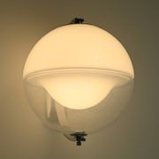 Set of 2 rare large globe wall lamps, 1960s Italy.