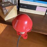 Small mushroom clip-on spotlight, portable night light in red metal