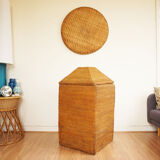 Vintage rattan and wicker storage box