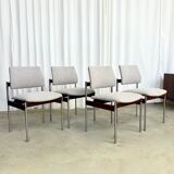 Set of 4 Thereca mid-century chairs in rosewood and chrome.