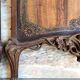 Pair of Art Nouveau cast iron headboards, Italy circa 1900
