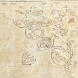 Tapis Anatolien Vintage Fait Main en Laine, Tons Vert Pâle, Beige, Ivoire