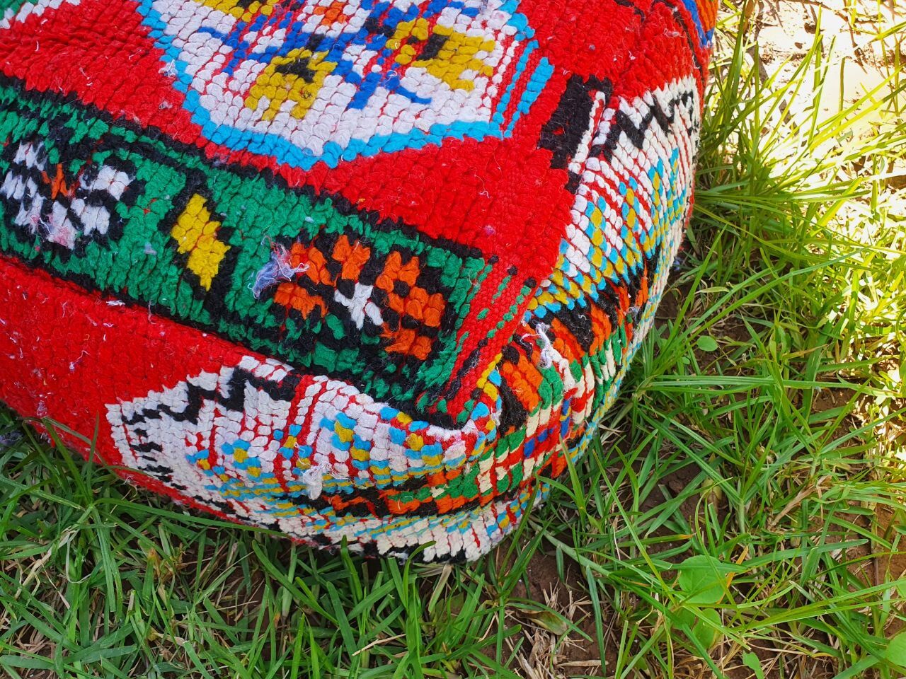 Moroccan carpet pouf