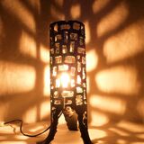 Marcello Fantoni brutalism metal lamp, 1960's