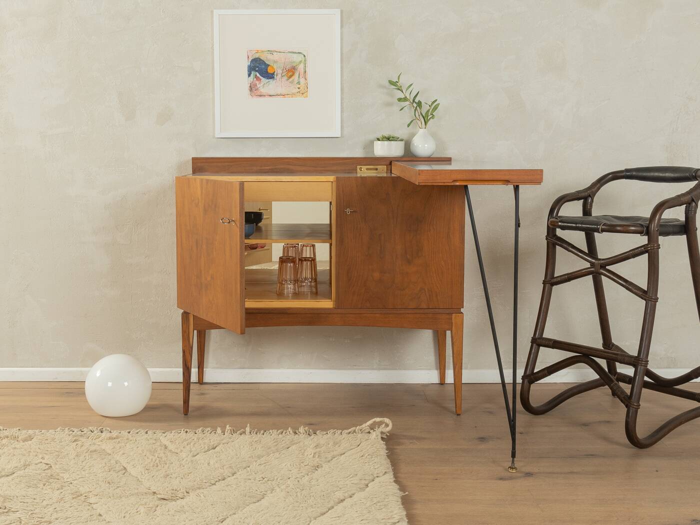 Unique Home Bar in a Dresser, 60s