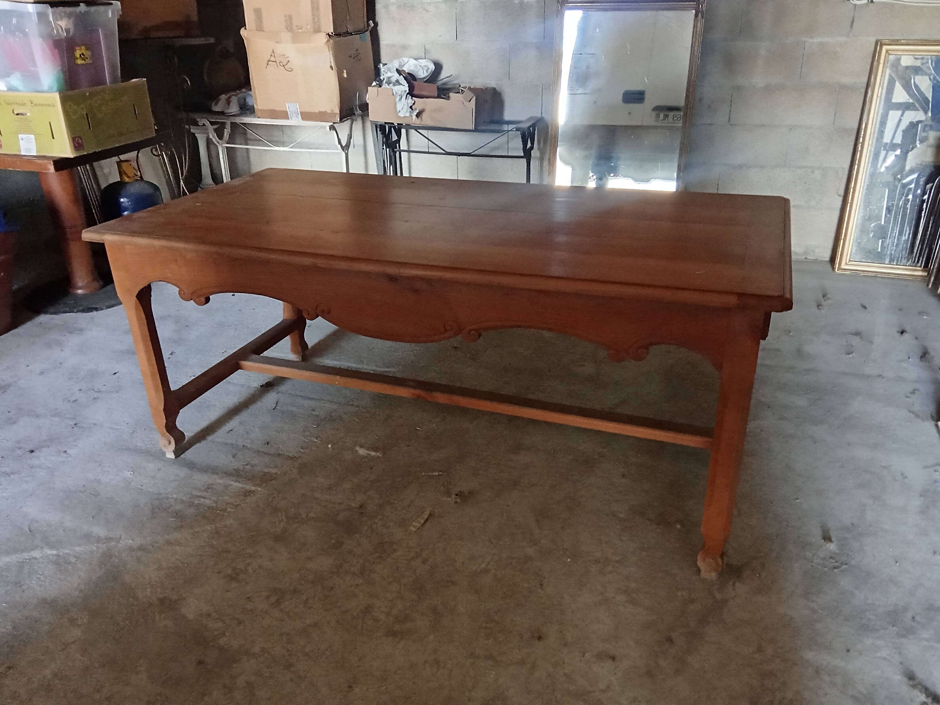 Farm table in cherry wood.