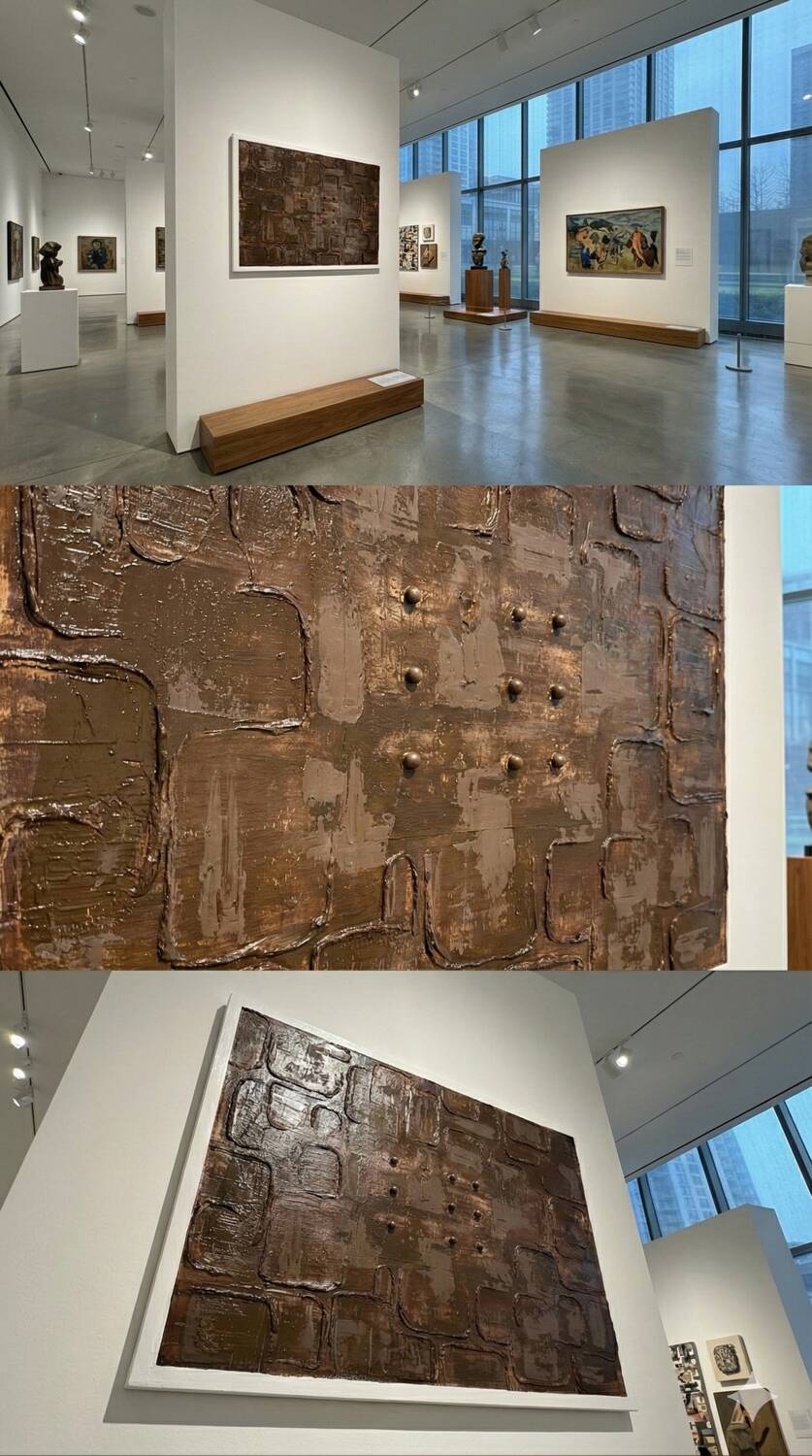 Monochrome brown table with strong relief – Wabi-Sabi spirit
