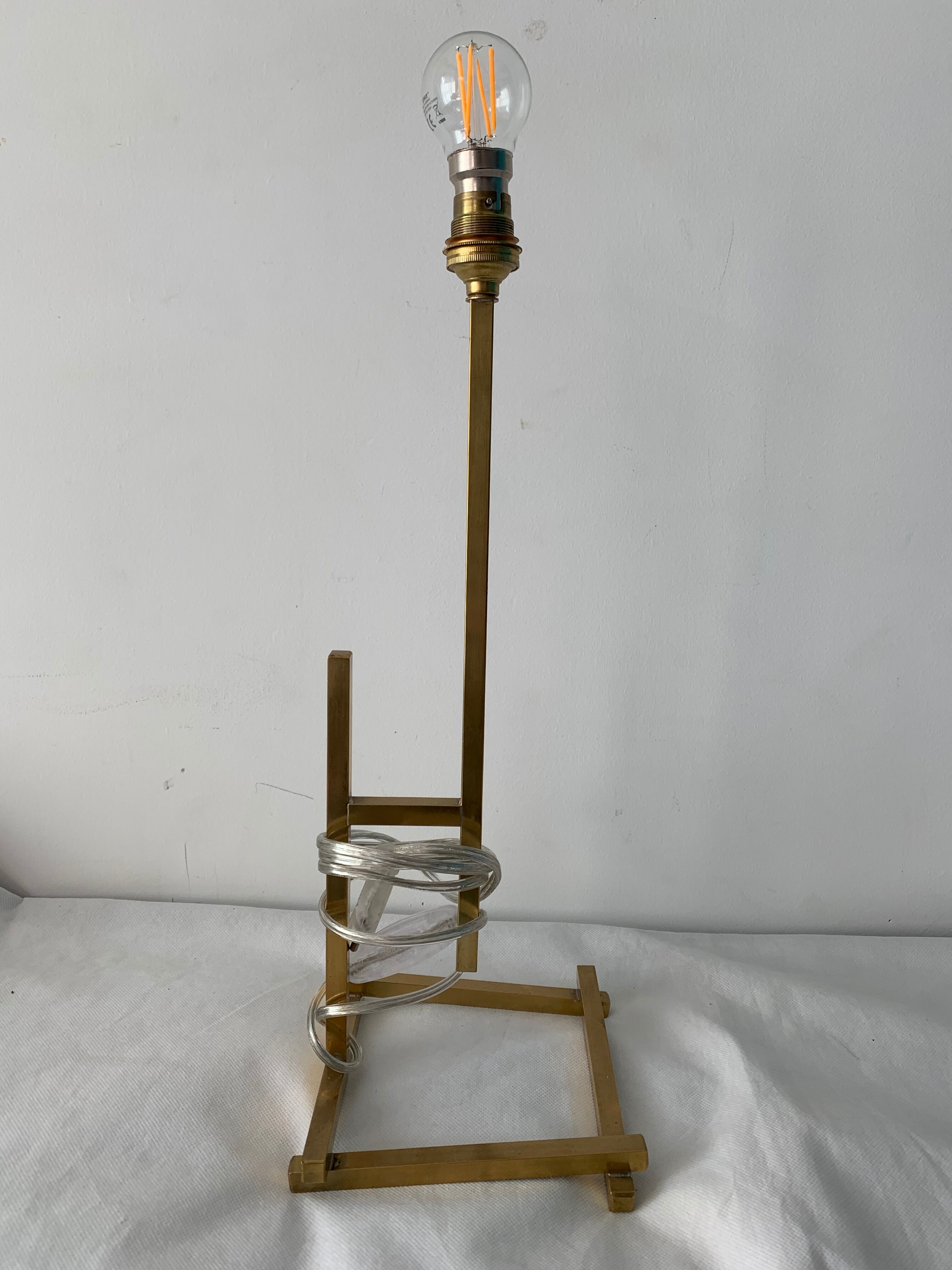 Square base brass lamp foot