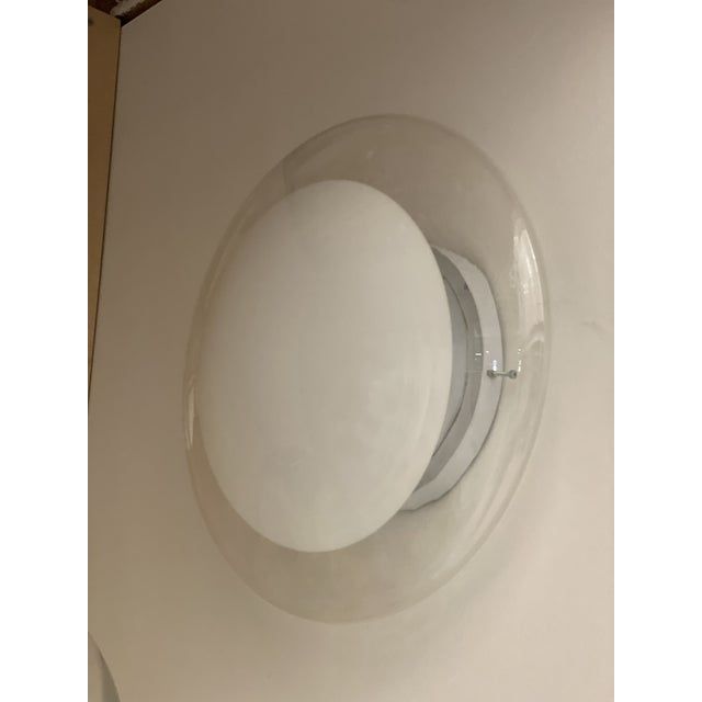 Contemporary multicolored reeds white murano glass wall sconce