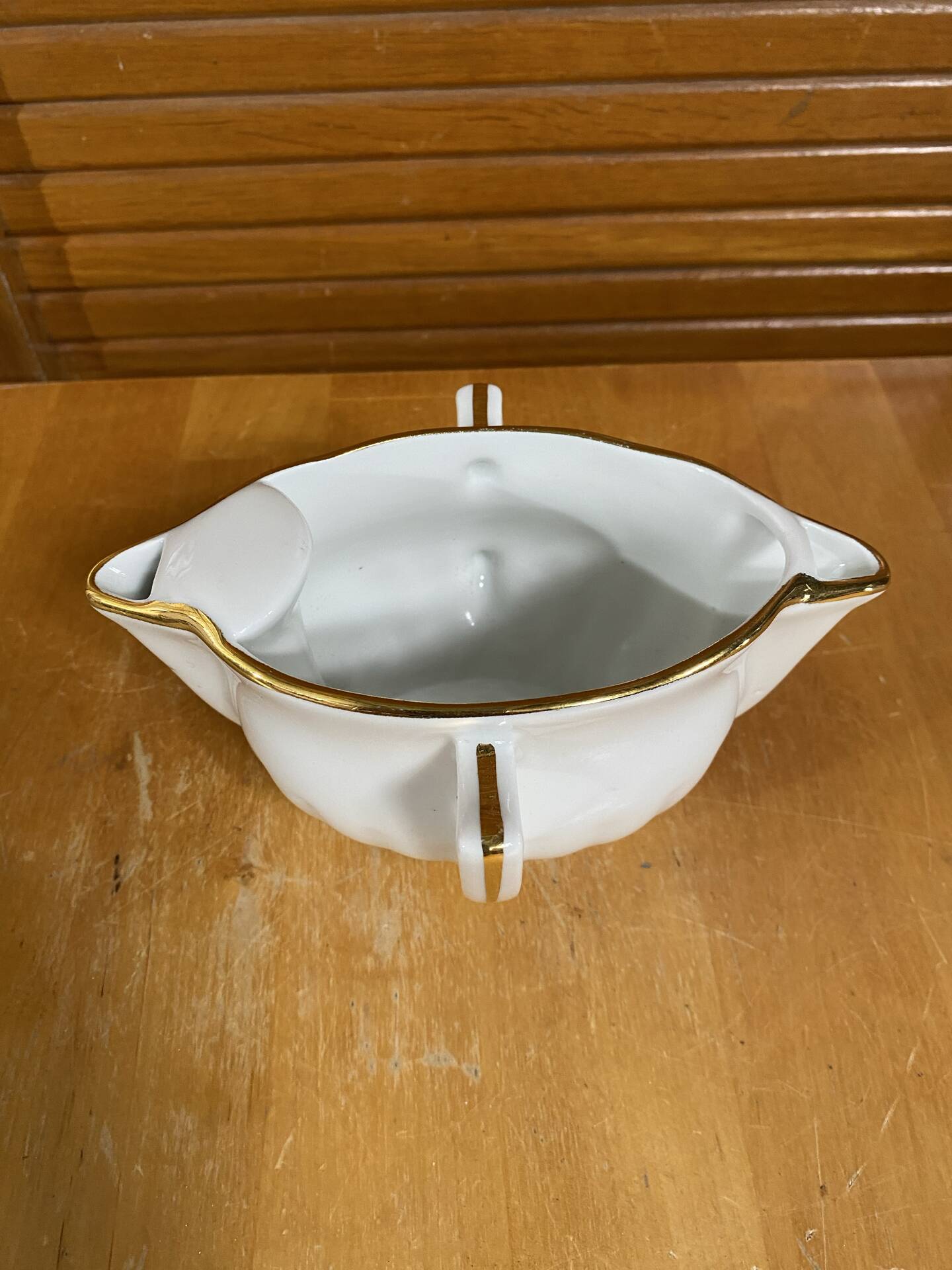 Double sauce boat antique pillivuyt fat lean porcelain white