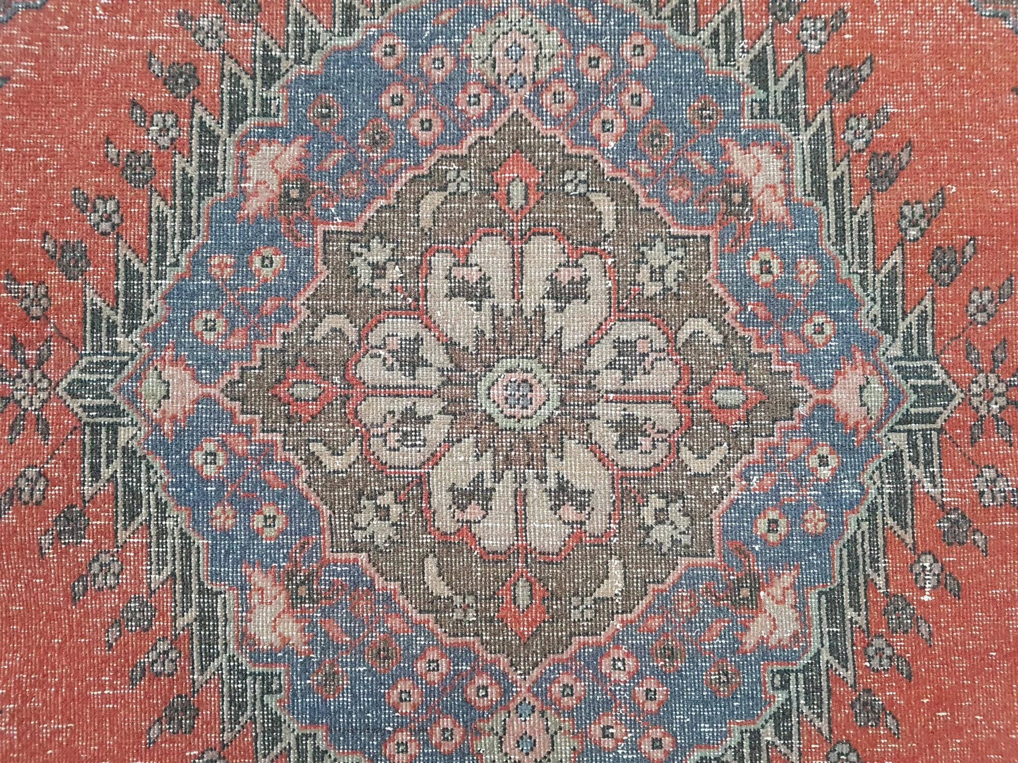 Vintage Turkish hallway rug 102x403 cm