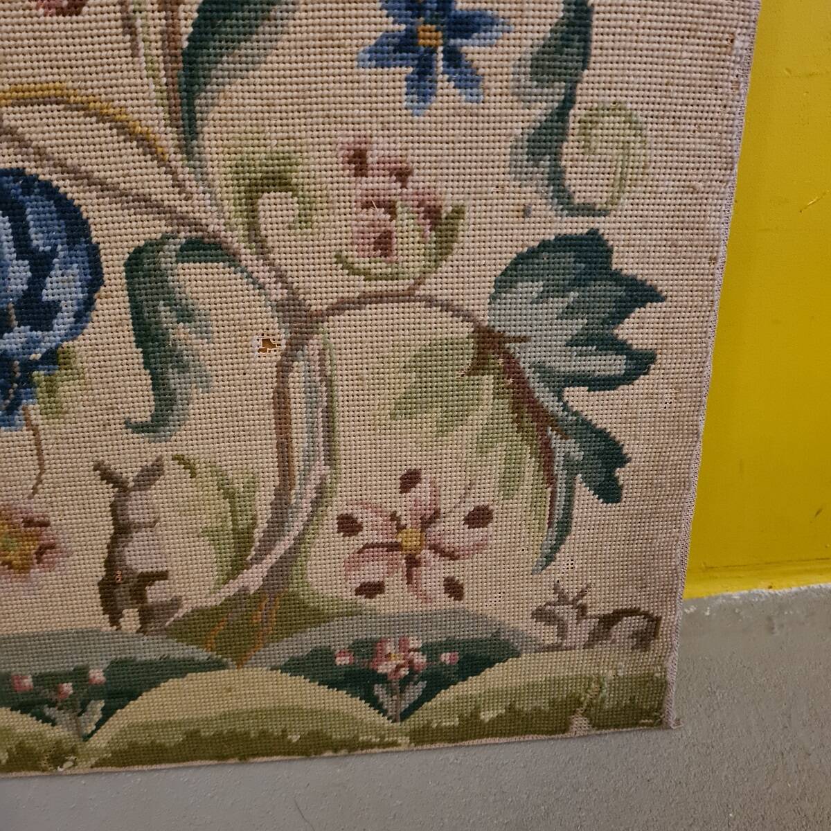 French Gros Point Embroidery on panel 19th Century