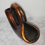 Vase or planter in enamelled and lacquered metal