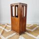 Vintage brutalist umbrella stand made of solid wood.