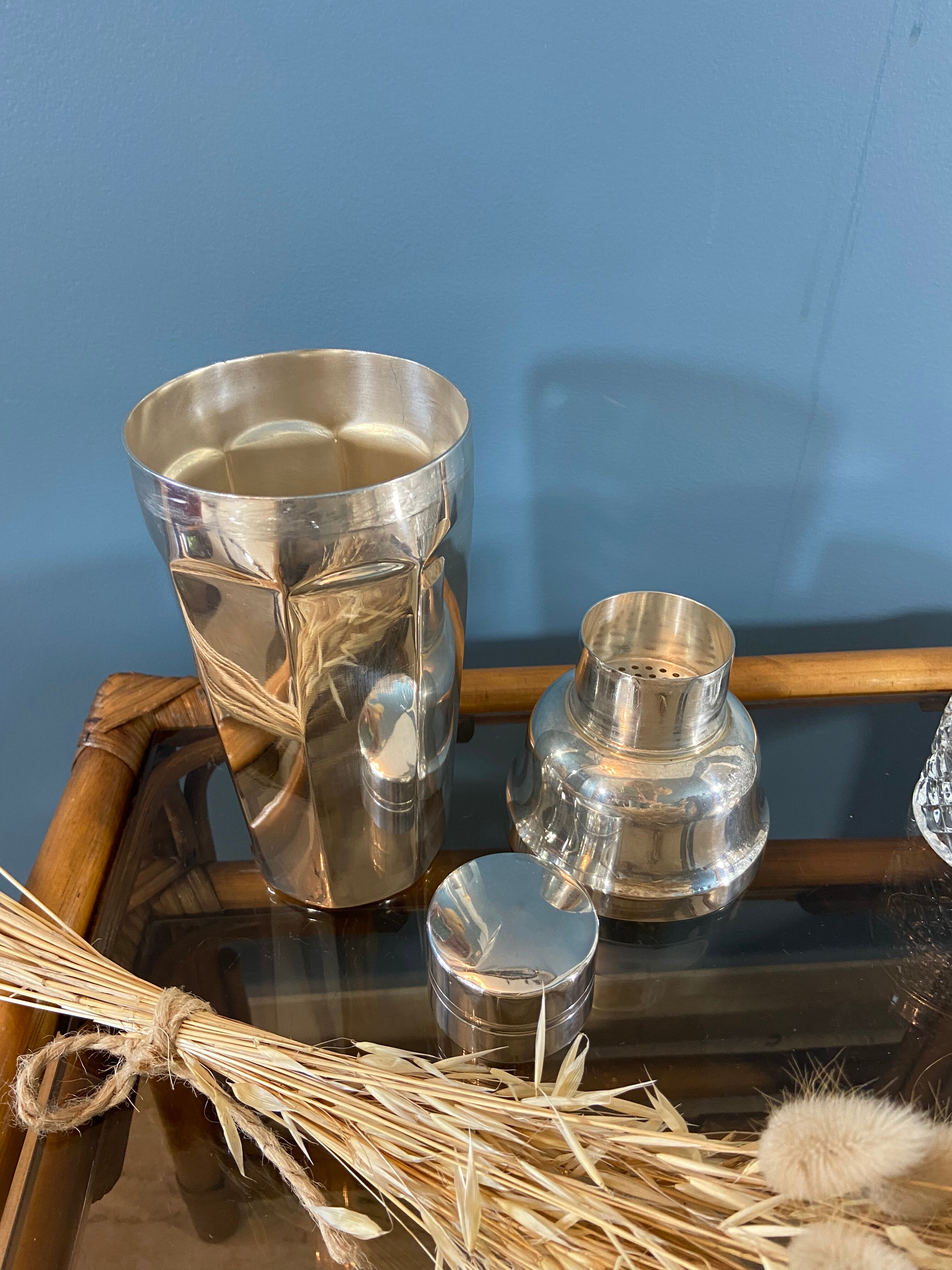 Vintage silver metal shaker