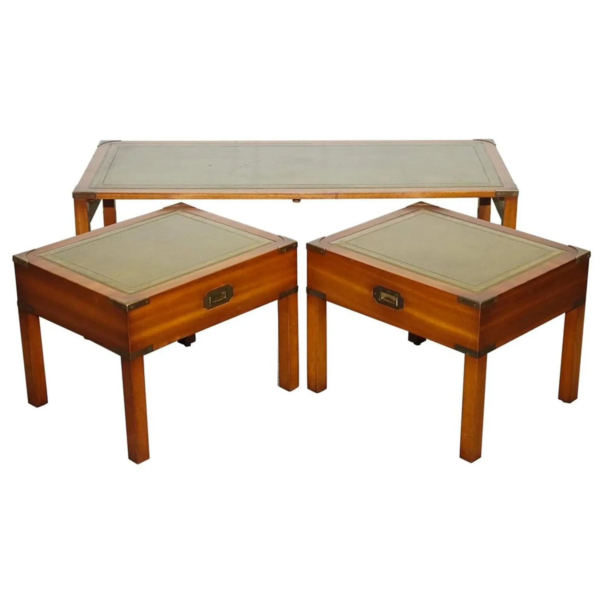 Table Basse Bevan Funnell avec Plateau en Cuir Vert