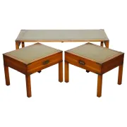 Table Basse Bevan Funnell avec Plateau en Cuir Vert
