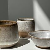 Meeting of three ceramic pieces: ice cup, small cup and small cup
