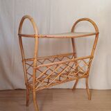 Vintage rattan magazine rack