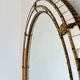 Vintage Spanish Venetian-style wall mirror, oval, brass, 1980s Hollywood Regency