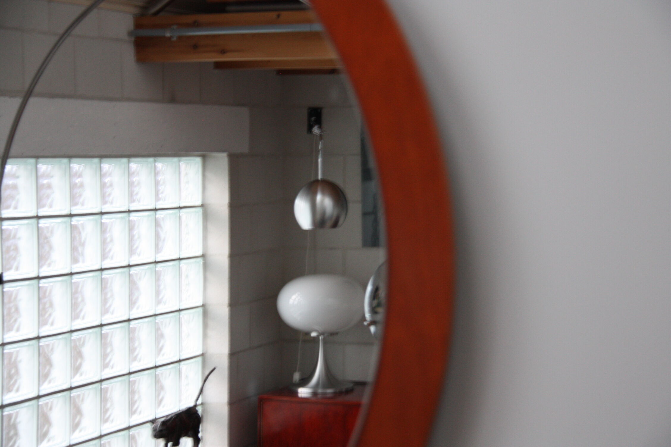 Danish teak 60s mirror diameter 100cm