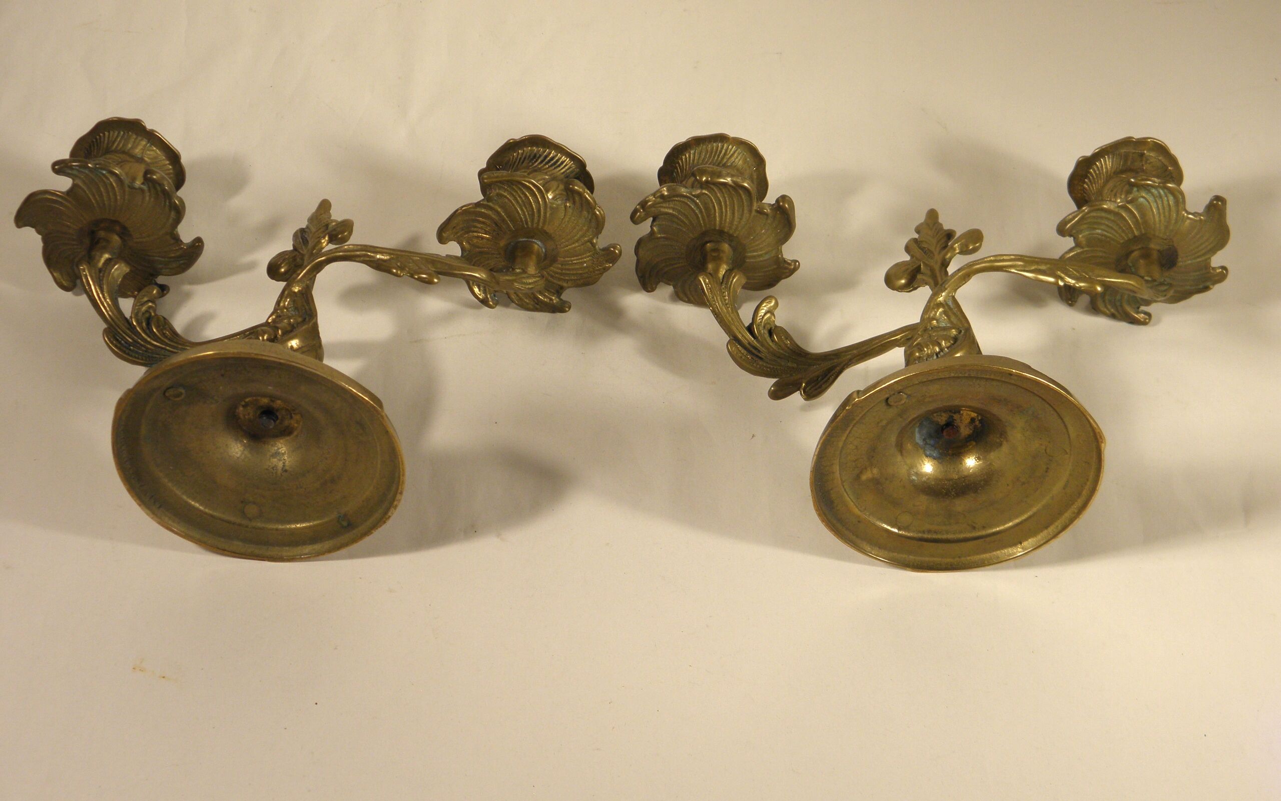 Pair of gilded bronze chandeliers