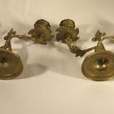 Pair of gilded bronze chandeliers
