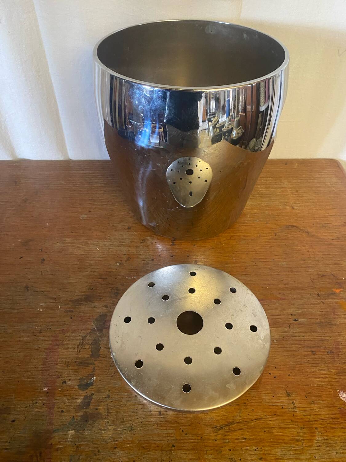 Vintage Alessi Champagne Bucket, Model 872, Polished Stainless Steel, Made in Italy