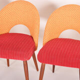 Four czechoslovak midcentury chairs, with new upholstery and original fabric