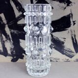 Vintage Sklo Union Molded Glass Vase 1970