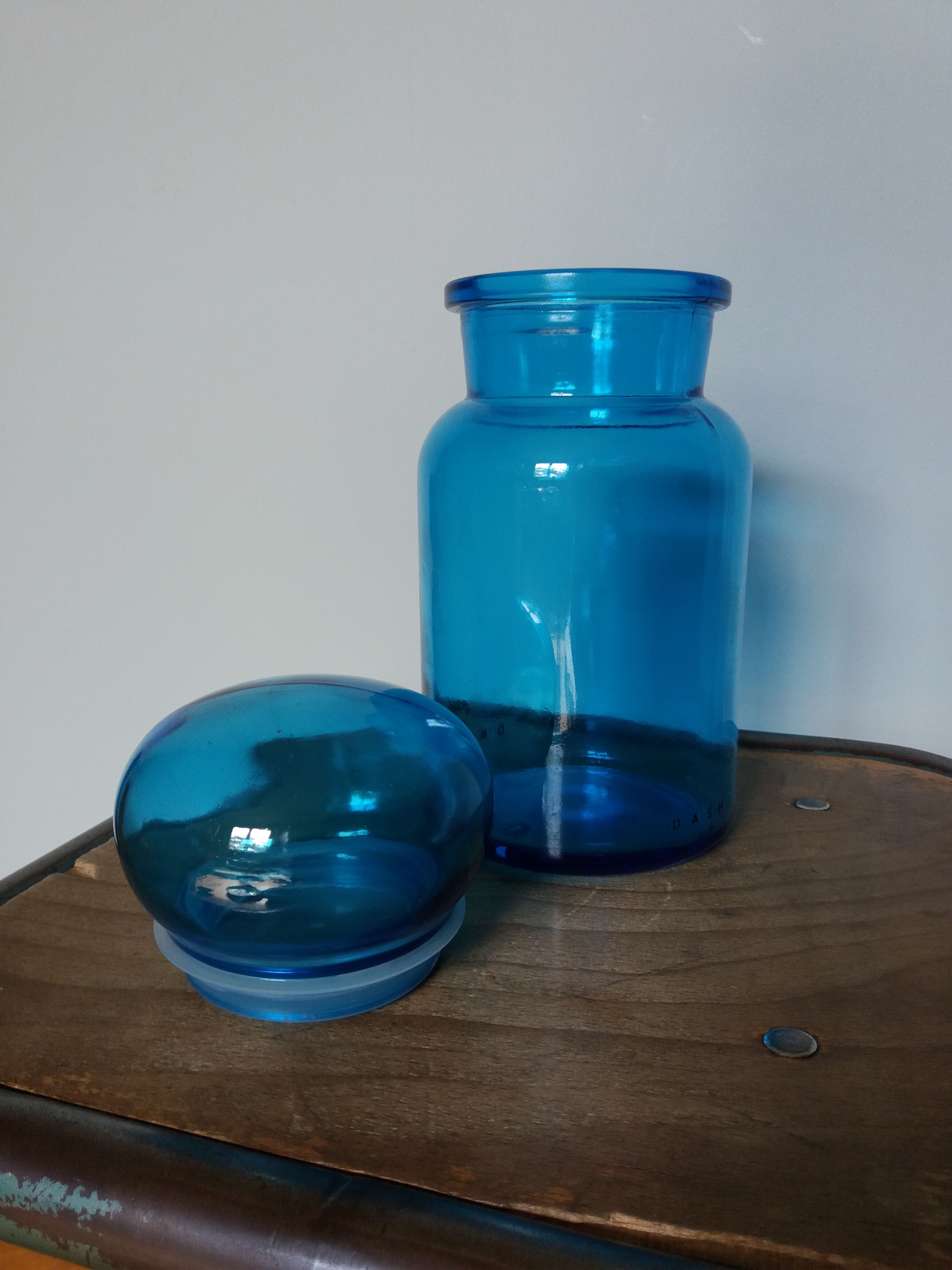 apothecary bottle blue glass jar