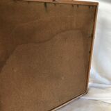 Large vintage rattan mirror 48x48cm