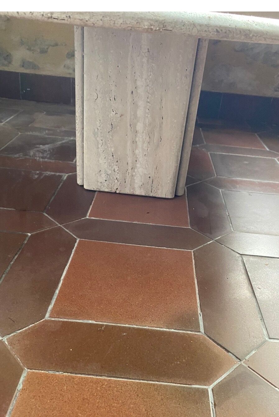 Travertine coffee table