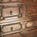 English chest of drawers; Charles II period, oak