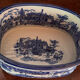 English earthenware planter, blue monochrome, 20th century