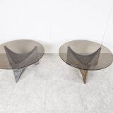 Paire de tables basses brutalistes, années 1970