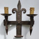 Duo of wrought iron wall lamps Atelier Marolles