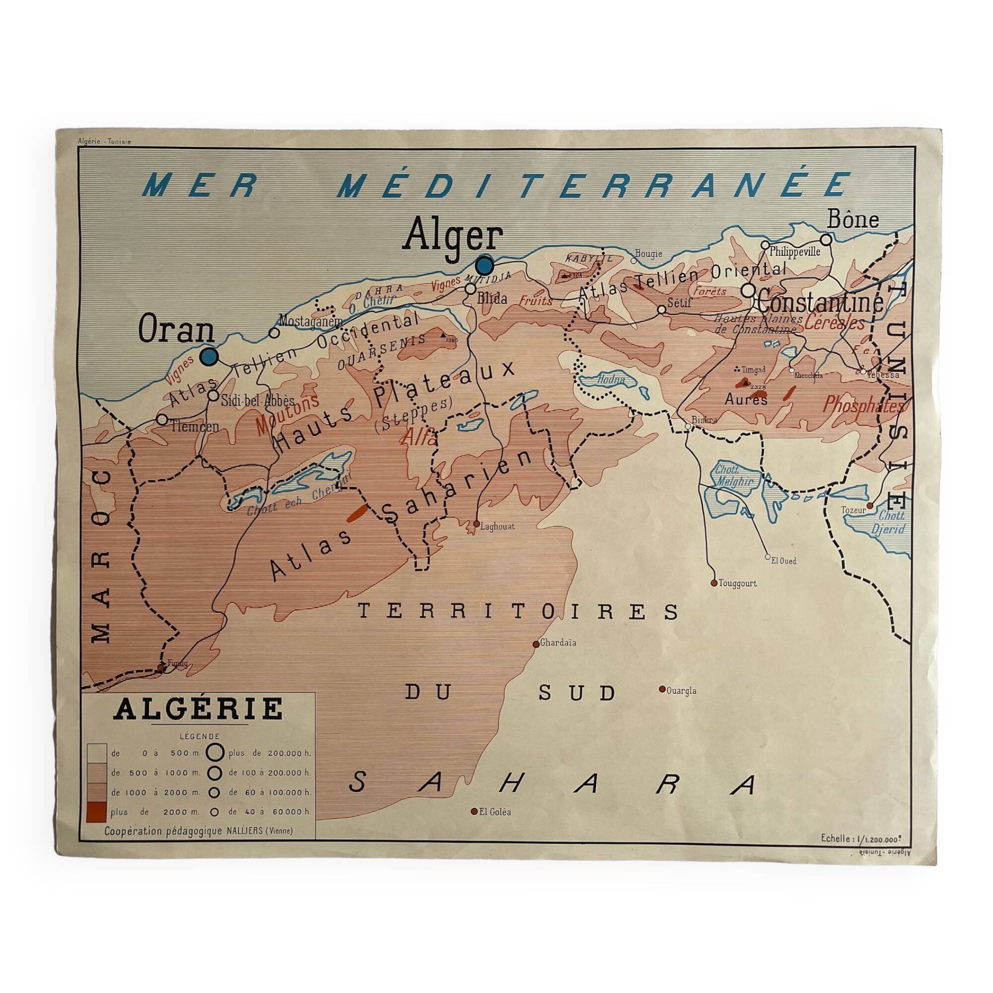 Old School Map 50/60s Algeria / Tunisia, Editions Rossignol