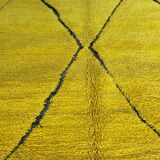Handmade Berber rug from Oued Zem, yellow, size 140 x 260 cm